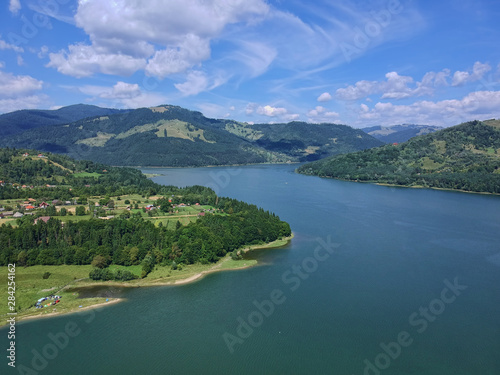 aerial view of Izvorul Muntelui (Bicaz) lake in Romania