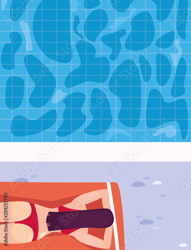 woman summer time vacations design