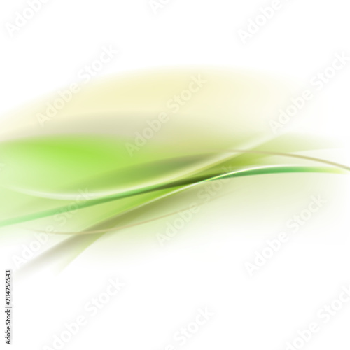 Abstract smooth green flow background for nature tech or science concept presentation, Vector illustration