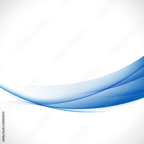 abstract elegant blue curve isolate on white background, vector illustration