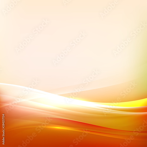 Abstract bright orange and flow background on below part, Vector illustration