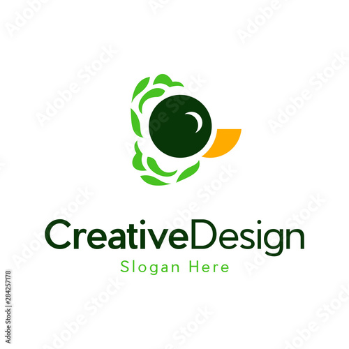Animal duck leaf nature simple logo, Vector Logo Illustration Duck Leaf Colorful Style.