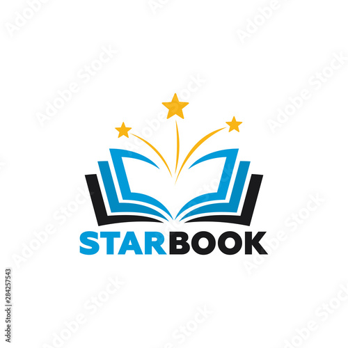 Star Book Logo Template Design Vector, Emblem, Design Concept, Creative Symbol, Icon