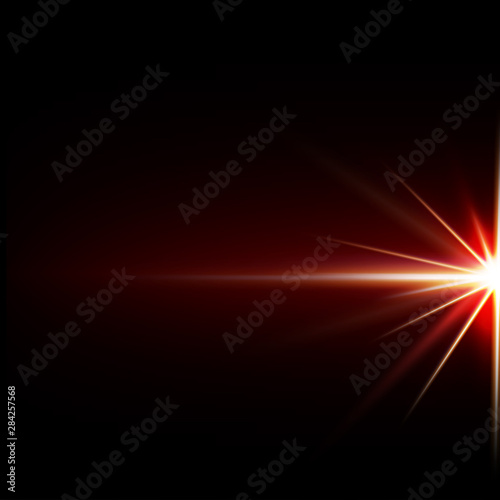 Abstract sparkle and light strips red tone on beside background, vector illustration