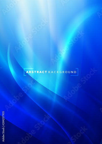 abstract ิcurving and smooth flow blue background, Vector illustration