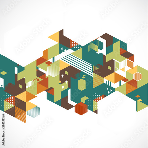 Abstract retro and creative with geometric hexagon template and space for corporate business, vector illustration