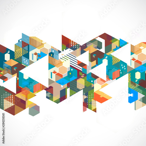 Abstract retro and creative with geometric template and space for corporate business, vector illustration