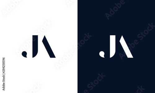 Abstract letter JA logo. This logo icon incorporate with abstract shape in the creative way. photo
