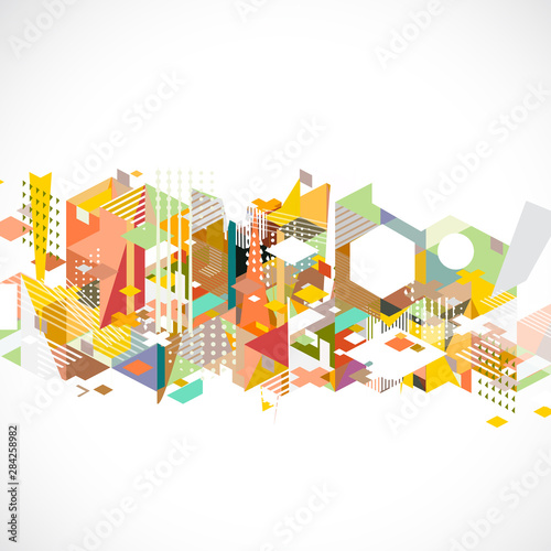 Abstract futuristic and creative mix geometric background  vector illustration