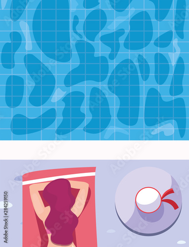 woman summer time vacations design