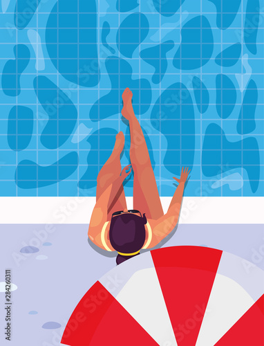 woman summer time vacations design