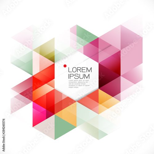 Abstract colorful geometric template isolated on white and modern overlapping with white space for text. Modern background for business or technology presentation. vector illustration