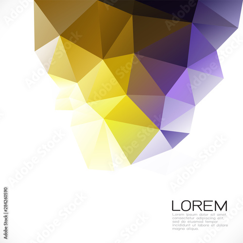 modern colorful geometric template on below part and white space for text. Modern background for business or technology presentation, app cover, online presentation website element.