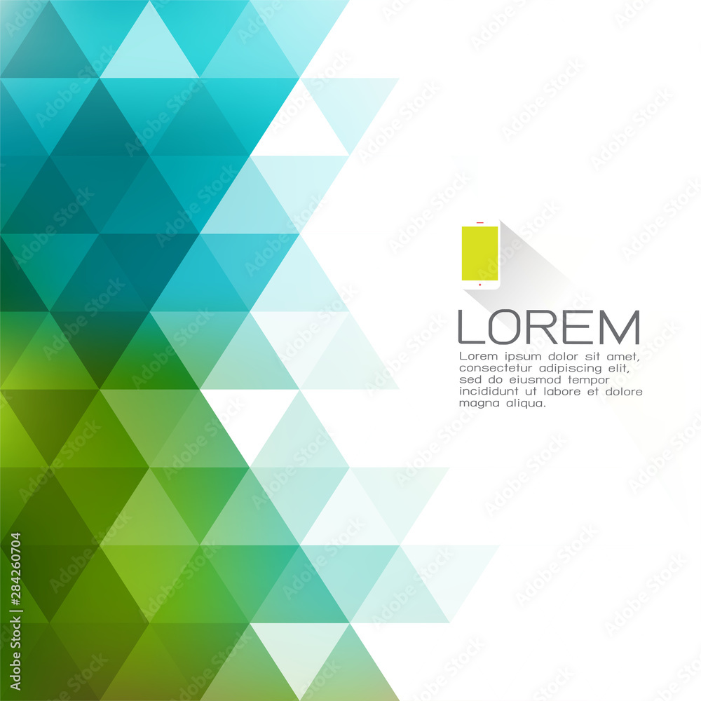 colorful transparency and fade triangle background with white space on beside for text. Modern background for business or technology presentation. vector illustration colorful transparency and fade triangle background with white space on beside for text. Modern background for business or technology presentation. vector illustration