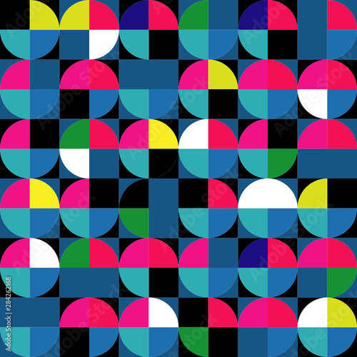 Abstract seamless patterm with abstract circle shape colorful