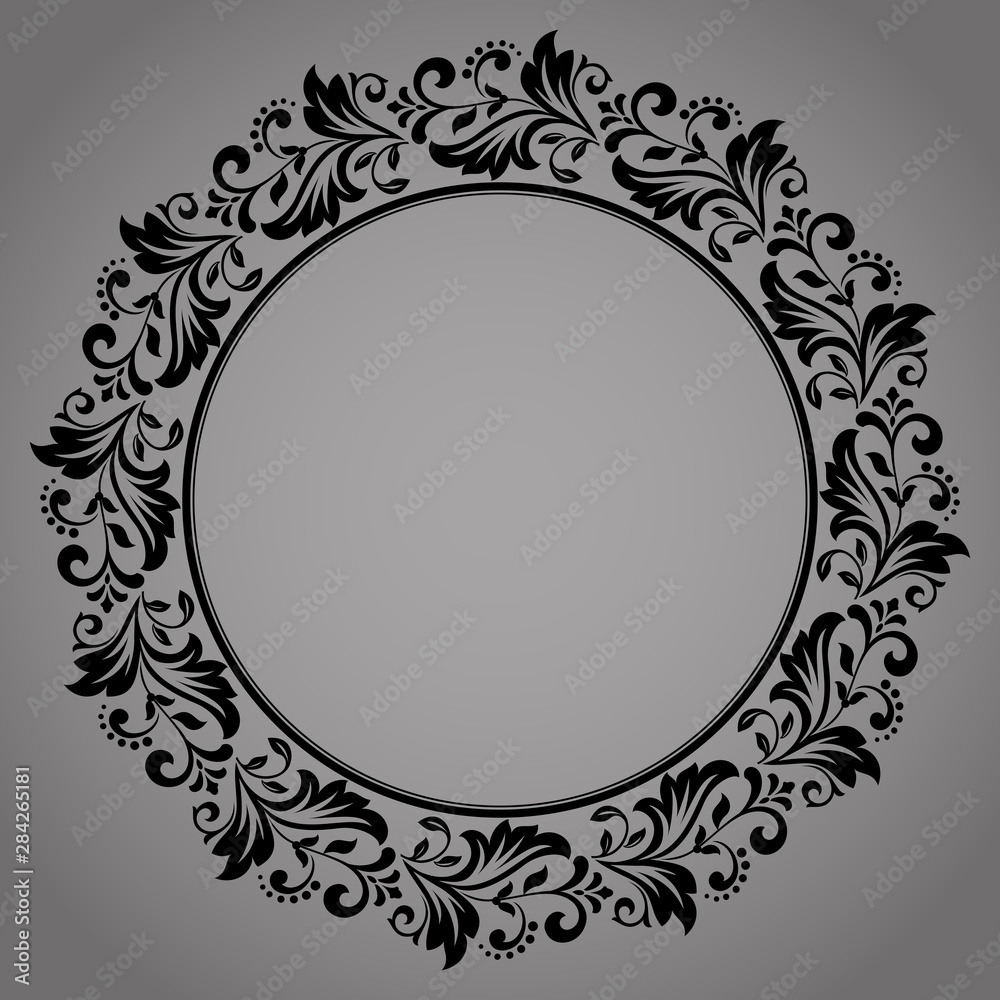 Decorative frame Elegant vector element for design in Eastern style, place for text. Floral black border. Lace illustration for invitations and greeting cards Decorative frame Elegant vector element for design in Eastern style, place for text. Floral black border. Lace illustration for invitations and greeting cards