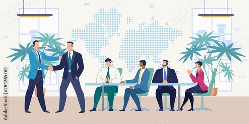 Meeting with Business Partners Flat Vector Concept