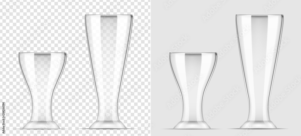 Glass transparent vase. Vector realistic image
