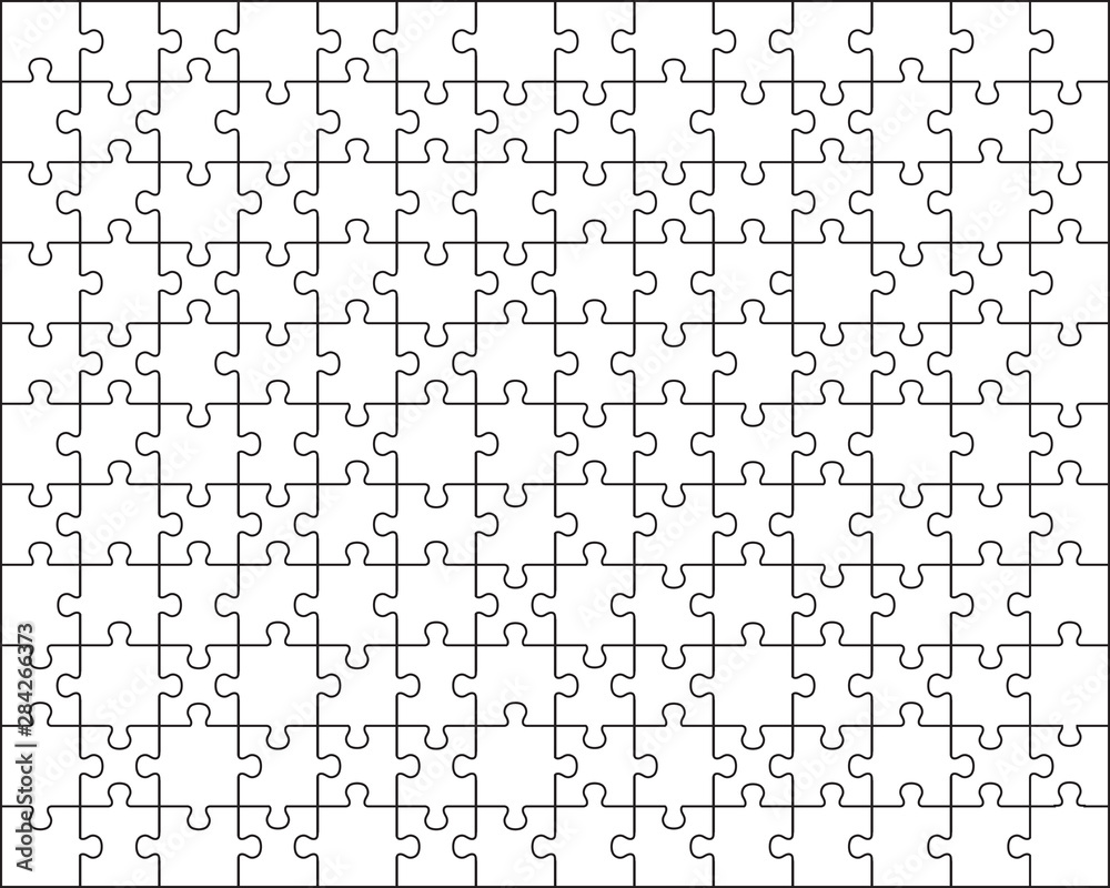 Vector illustration of white puzzle, separate pieces Vector illustration of white puzzle, separate pieces