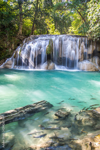 Erawan waterfall views in Kanchanaburi in Thailand © pierrick