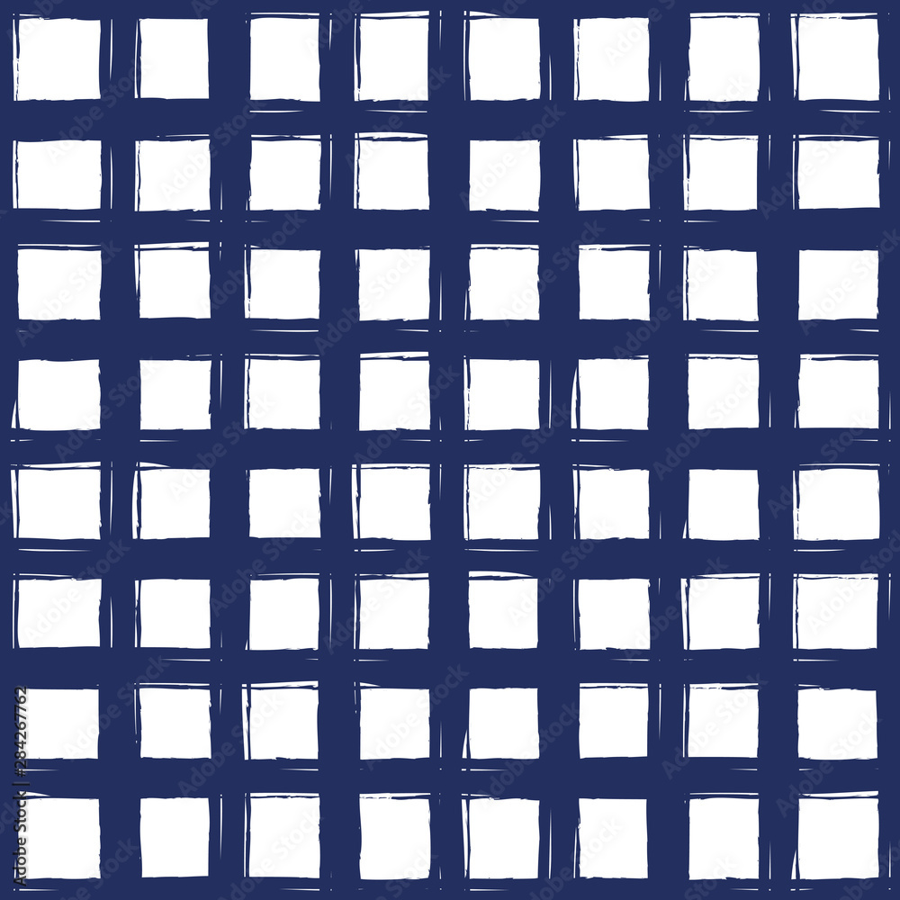 Seamless nautical pattern with hand painted brush strokes, geometric cage background. Seamless nautical pattern with hand painted brush strokes, geometric cage background.