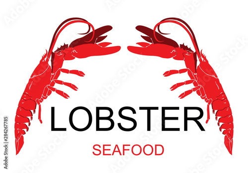 Lobster Silhouette Icon on White Background. Vector - Vector