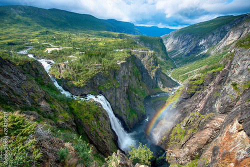 Beautiful view of the Voringsfossen waterfall.