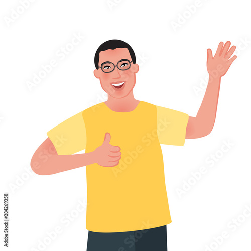 A positive person presenting skills