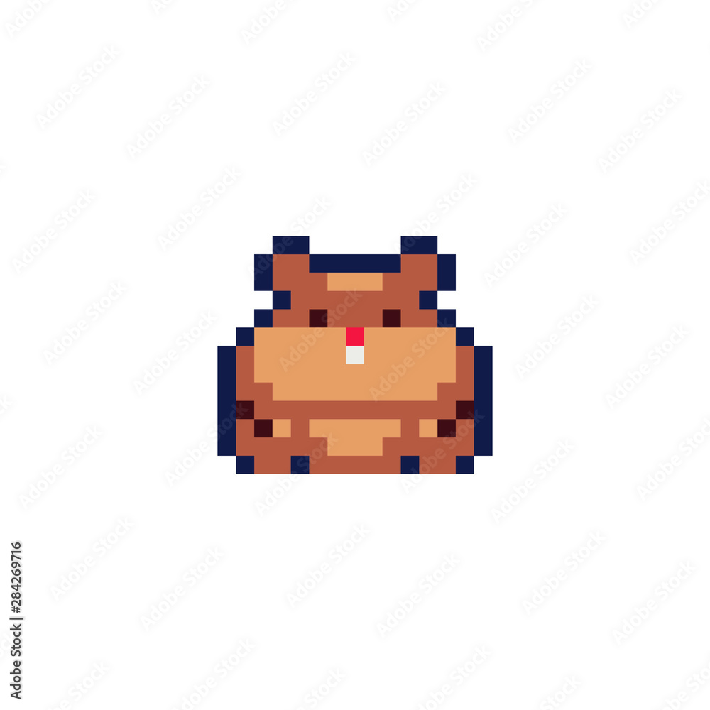 Create an adorable cute hamster pixel art using a template