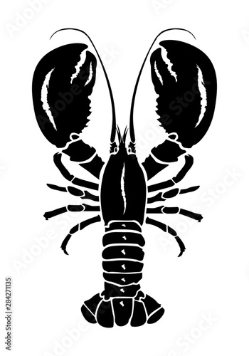 Fotótapéta Lobster Silhouette Icon on White Background. Vector - Vector