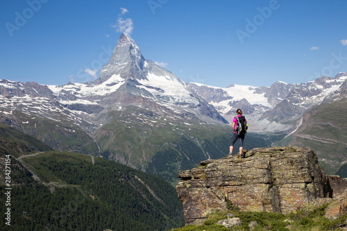 Matterhorn mit Wanderer