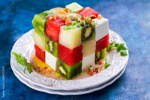 Cube fruit salad