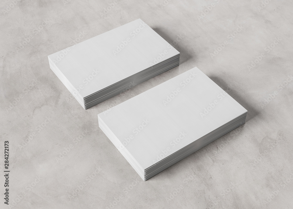 Stack of business card mockup on concrete 3d rendering Stack of business card mockup on concrete 3d rendering