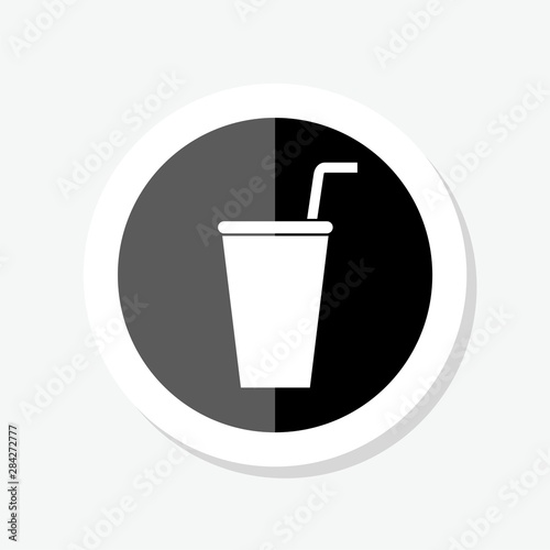 Soda drink sticker icon