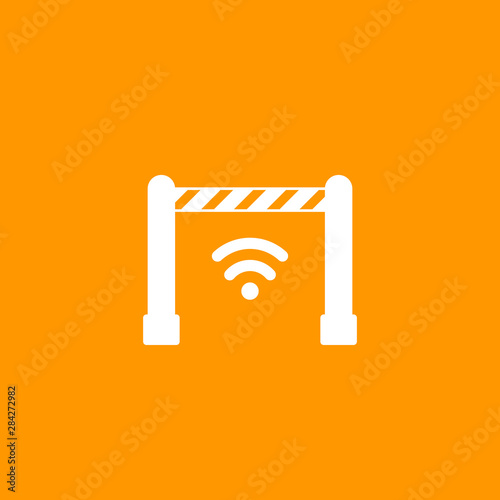 Automatic gate system icon, vector sign