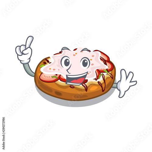 Finger bruschetta isolated with in the character