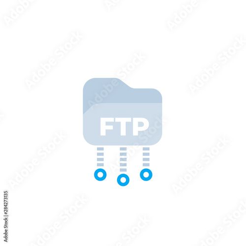 ftp protocol vector icon, flat