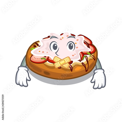Silent bruschetta isolated with in the character