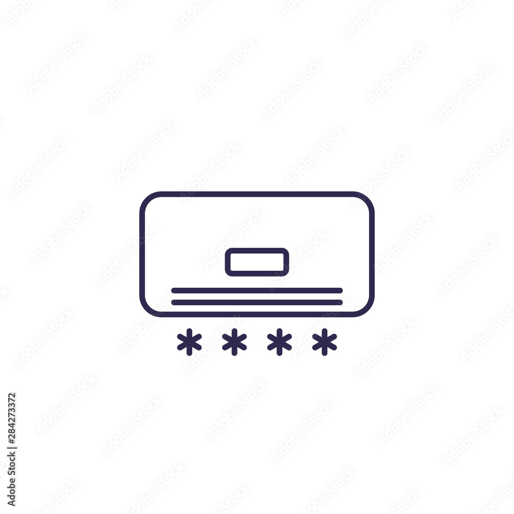 air conditioner line icon on white