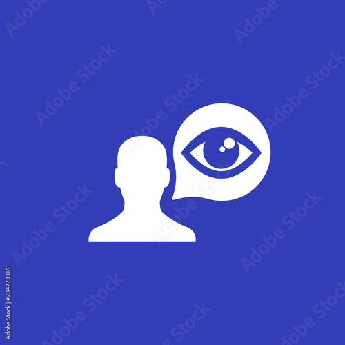 viewer vector icon with man and eye