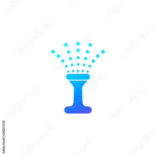 water sprinkler icon on white, vector