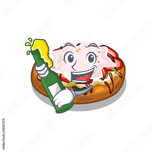 With beer bruschetta isolated with in the character