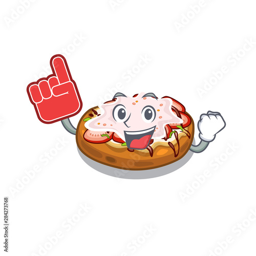Foam finger bruschetta isolated with in the character