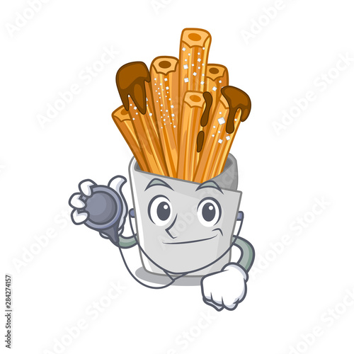 Doctor churros with in the cartoon shape