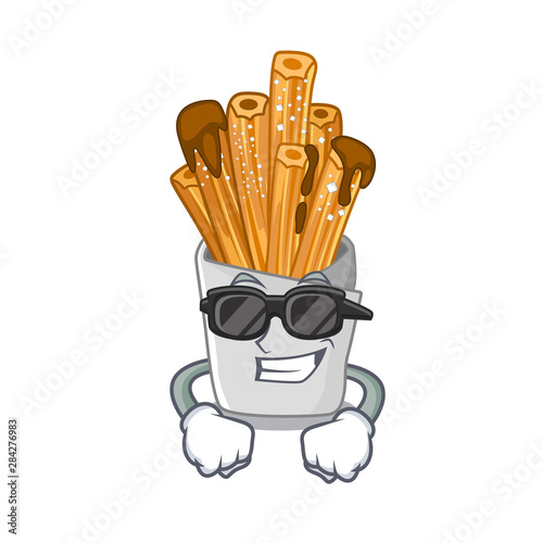 Super cool churros isolated with in the cartoon