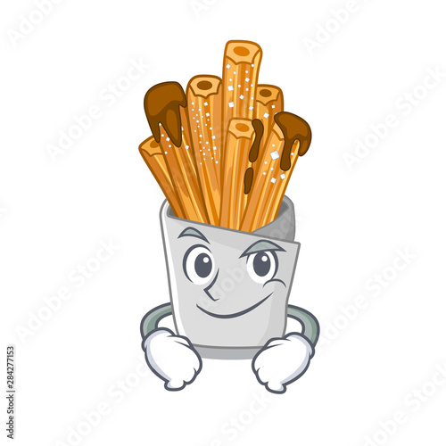 Smirking churros isolated with in the cartoon