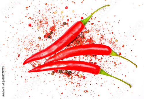 Red chili pepper isolated on a white background