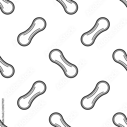 Feminine sanitary pad icon seamless pattern background. Vector illustration.