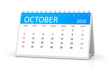 table calendar 2020 october