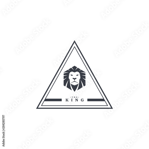 king lion endangered species logo sign vector